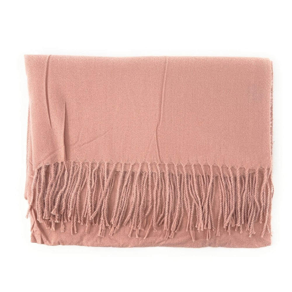 Foulard en laine, coton et viscose MISTRAL Rose nude