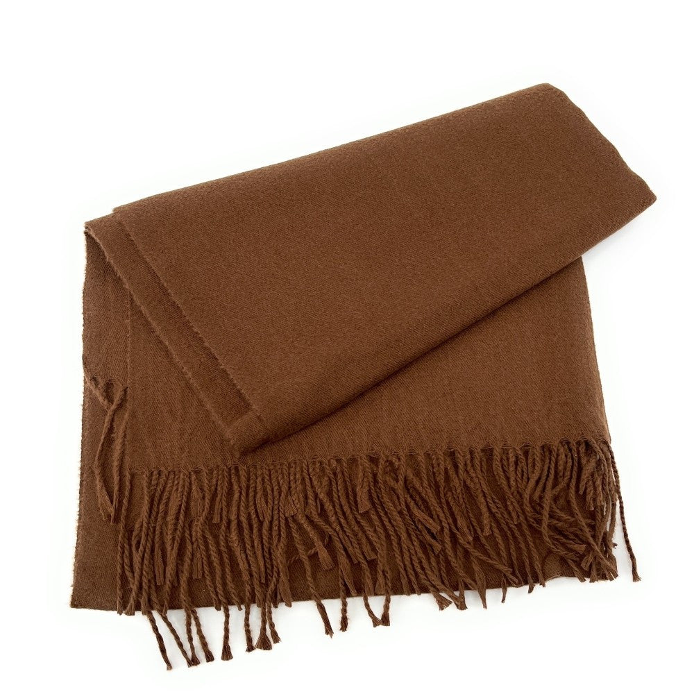 Foulard en laine, coton et viscose MISTRAL Chocolat
