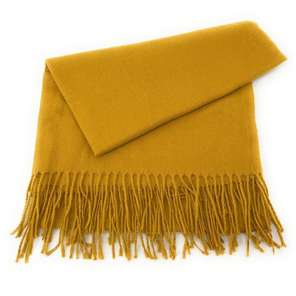 Foulard en laine, coton et viscose MISTRAL Jaune Moutarde