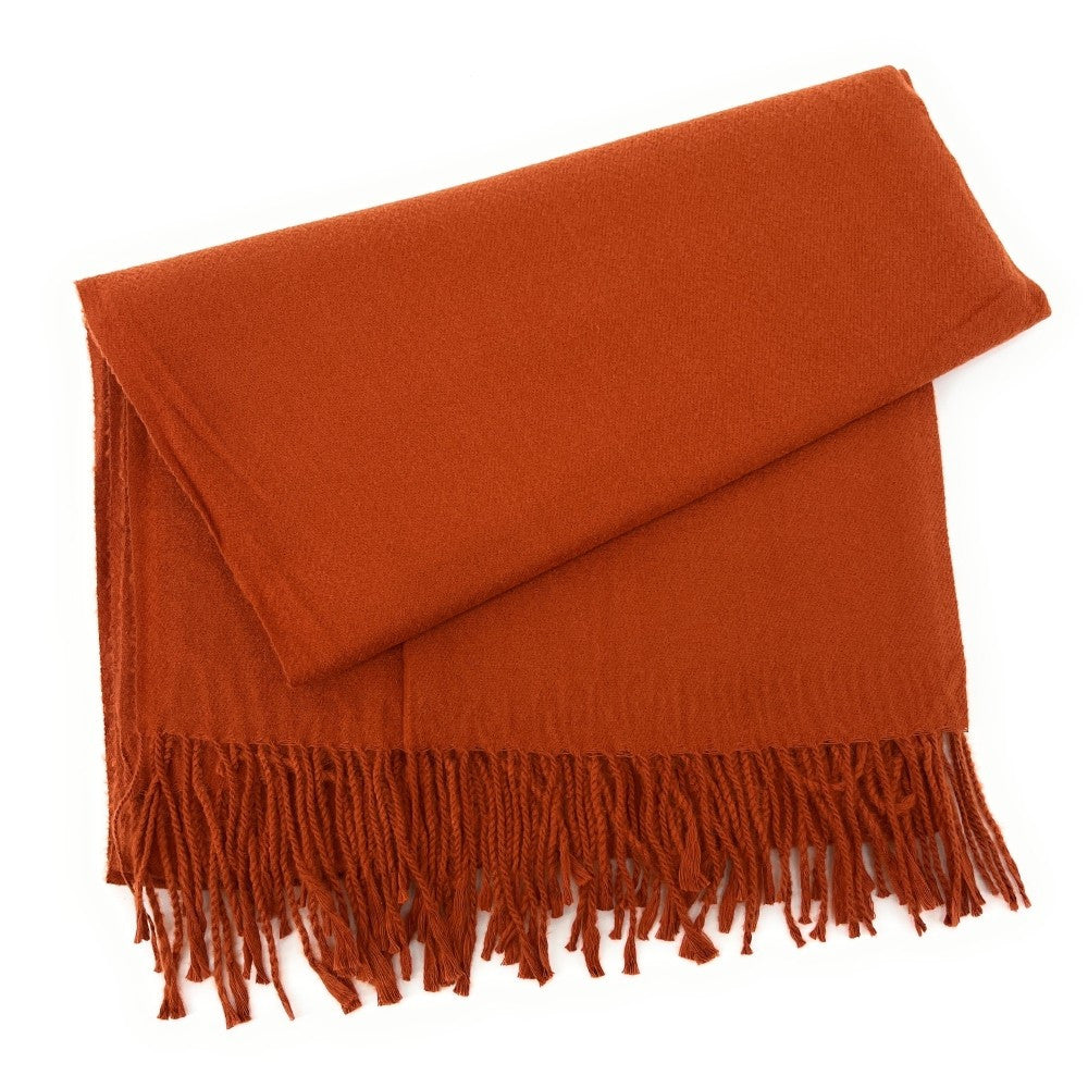 Foulard en laine, coton et viscose MISTRAL Rouge brique