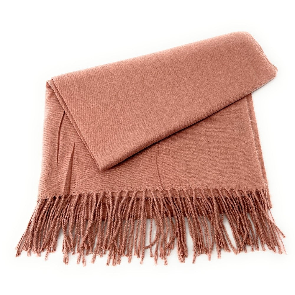 Foulard en laine, coton et viscose MISTRAL Rose nude