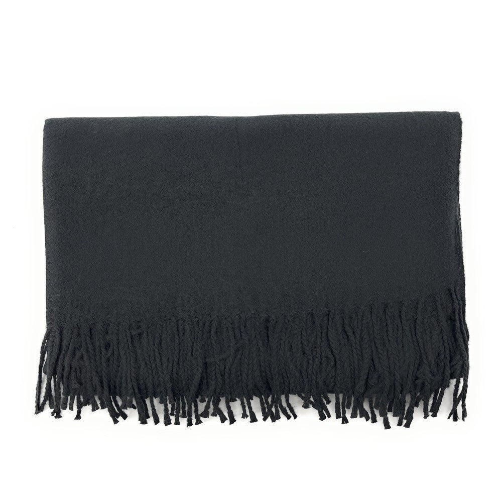 Foulard en laine, coton et viscose MISTRAL Noir