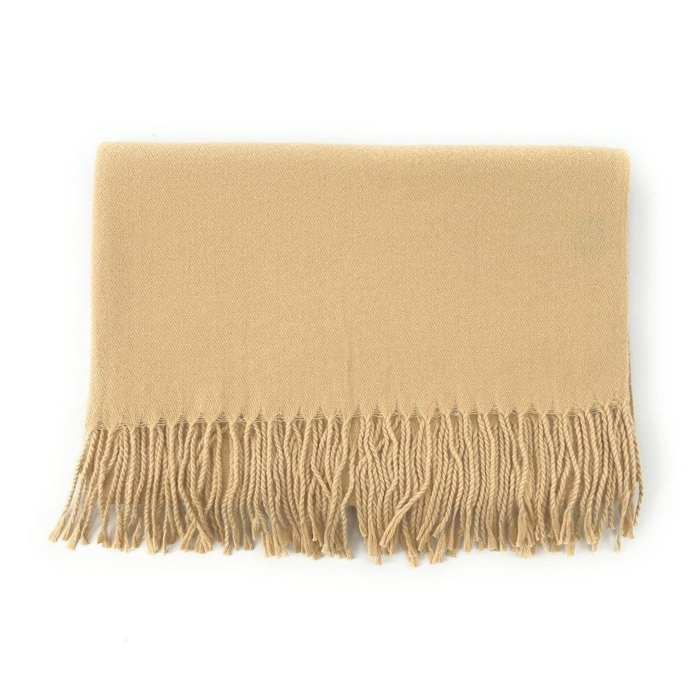 Foulard en laine, coton et viscose MISTRAL Taupe clair