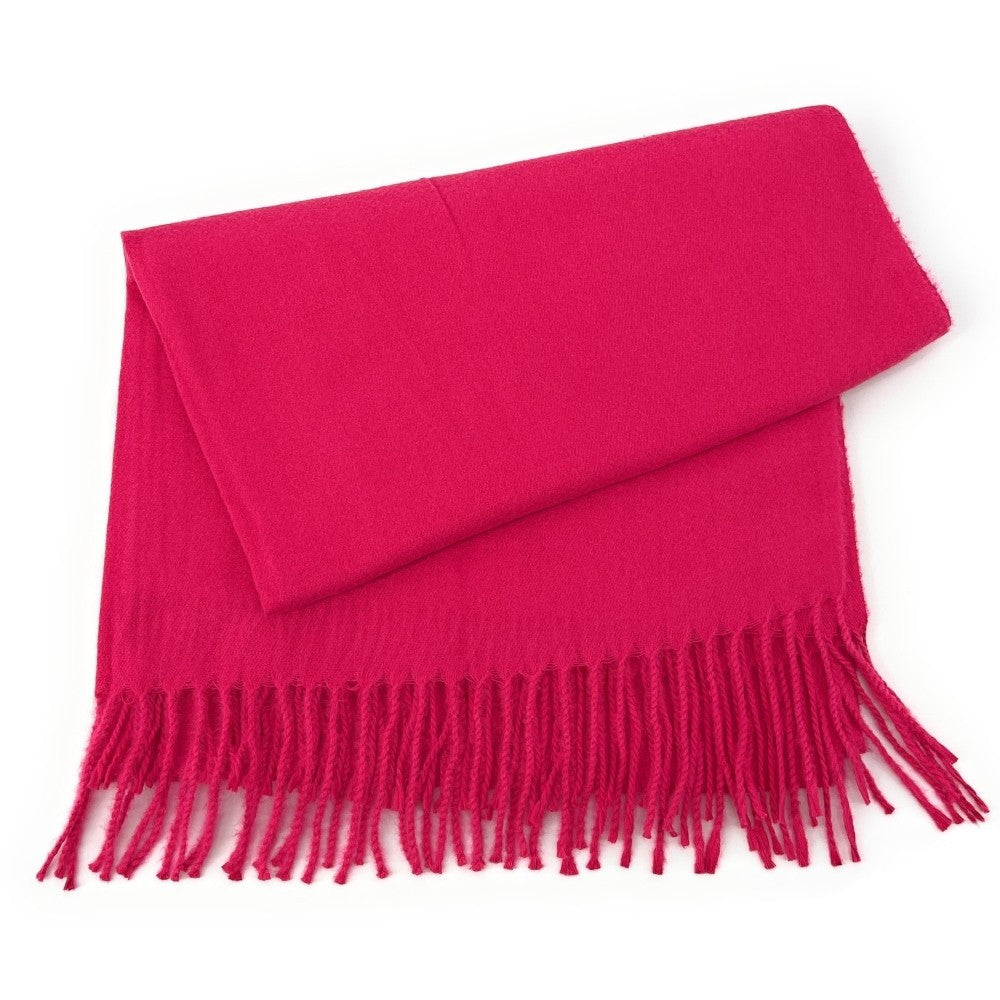 Foulard en laine, coton et viscose MISTRAL Rose fuchsia