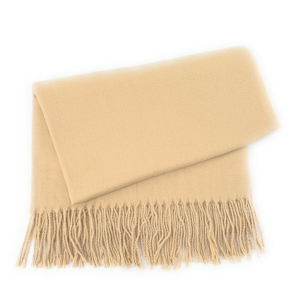 Foulard en laine, coton et viscose MISTRAL Taupe clair
