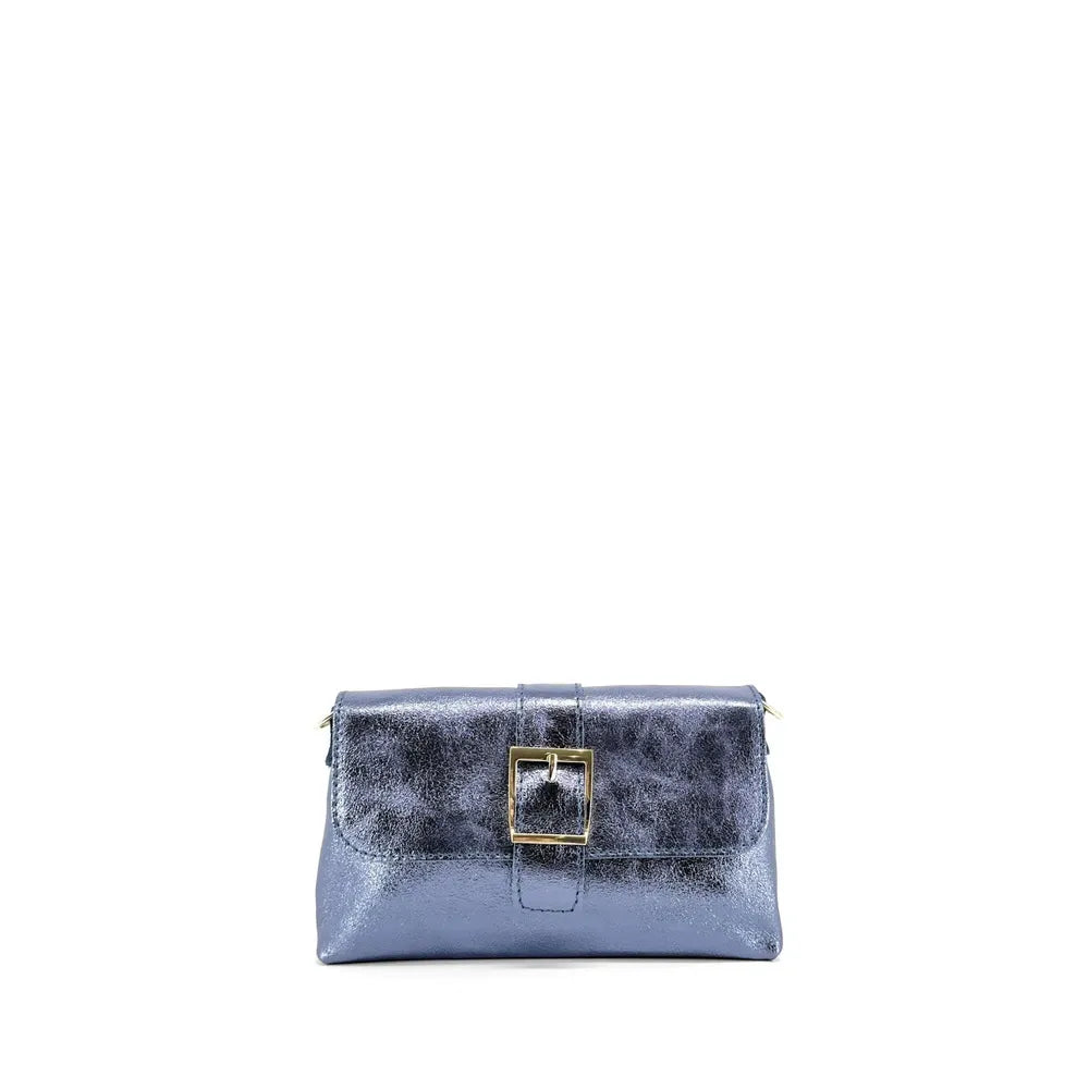 Mini-sac à main en cuir irisé VENEZIA Bleu céleste