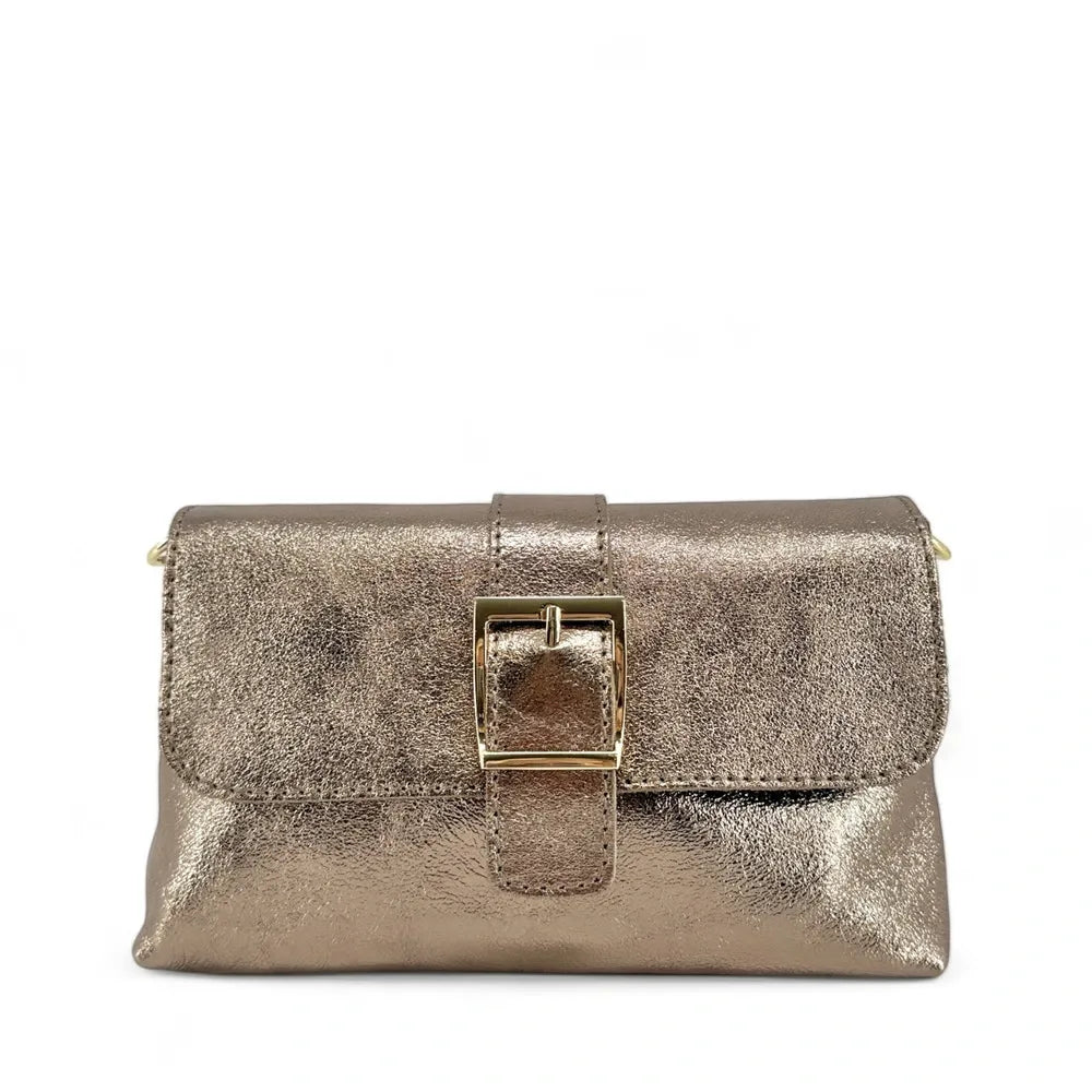 Mini-sac à main en cuir irisé VENEZIA Champagne irisé