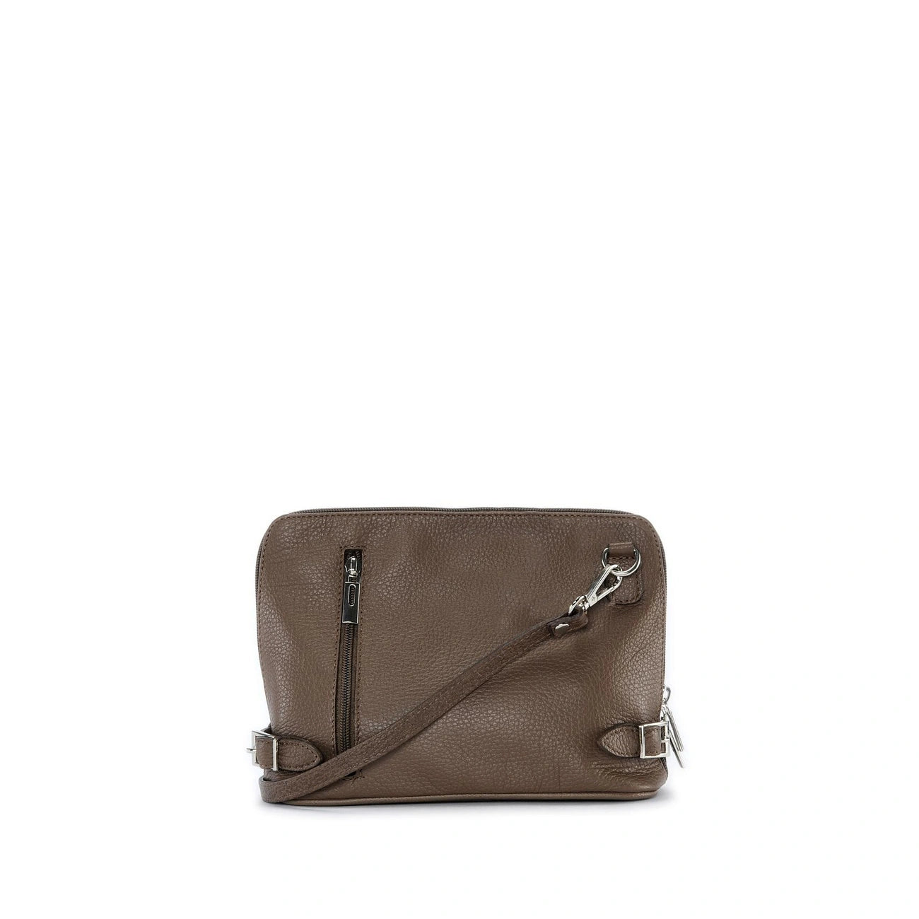 Women's Handbags | MIA Mini Crossbody Bag in Grained Leather Dark Taupe