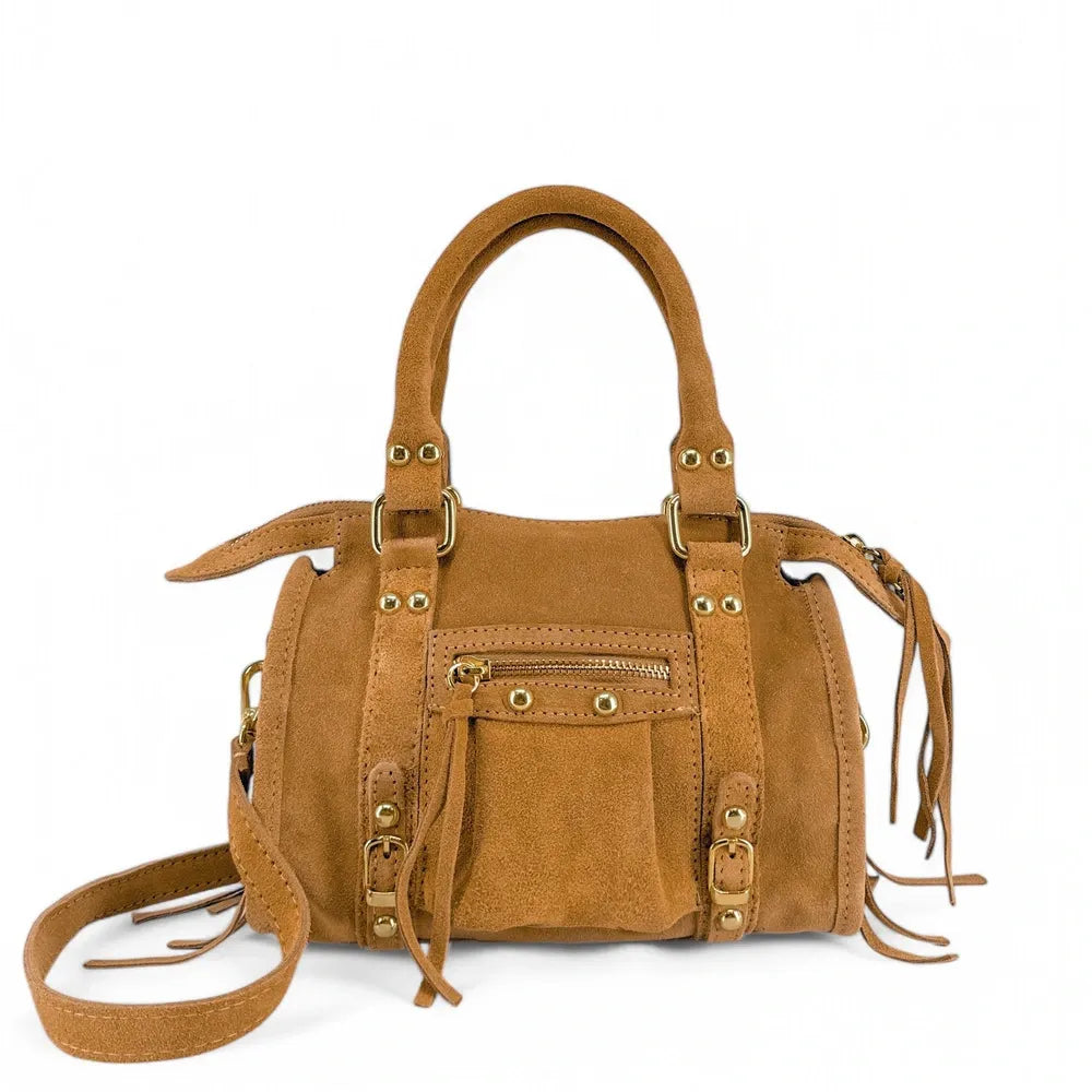 Mini-sac en croûte de cuir STORM SUEDE NANO Camel