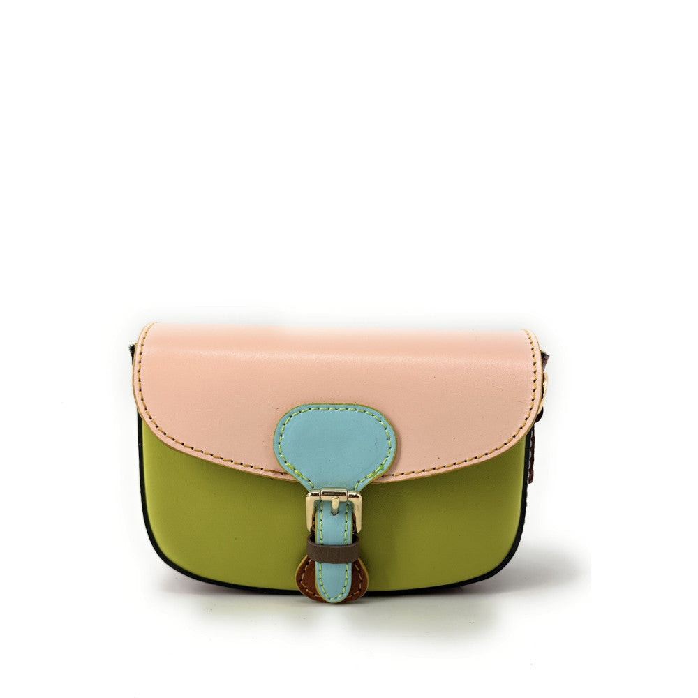 Mini-sac en cuir lisse MINI MADDY Rose pâle, Vert anis et Rouge foncé UNIQUE