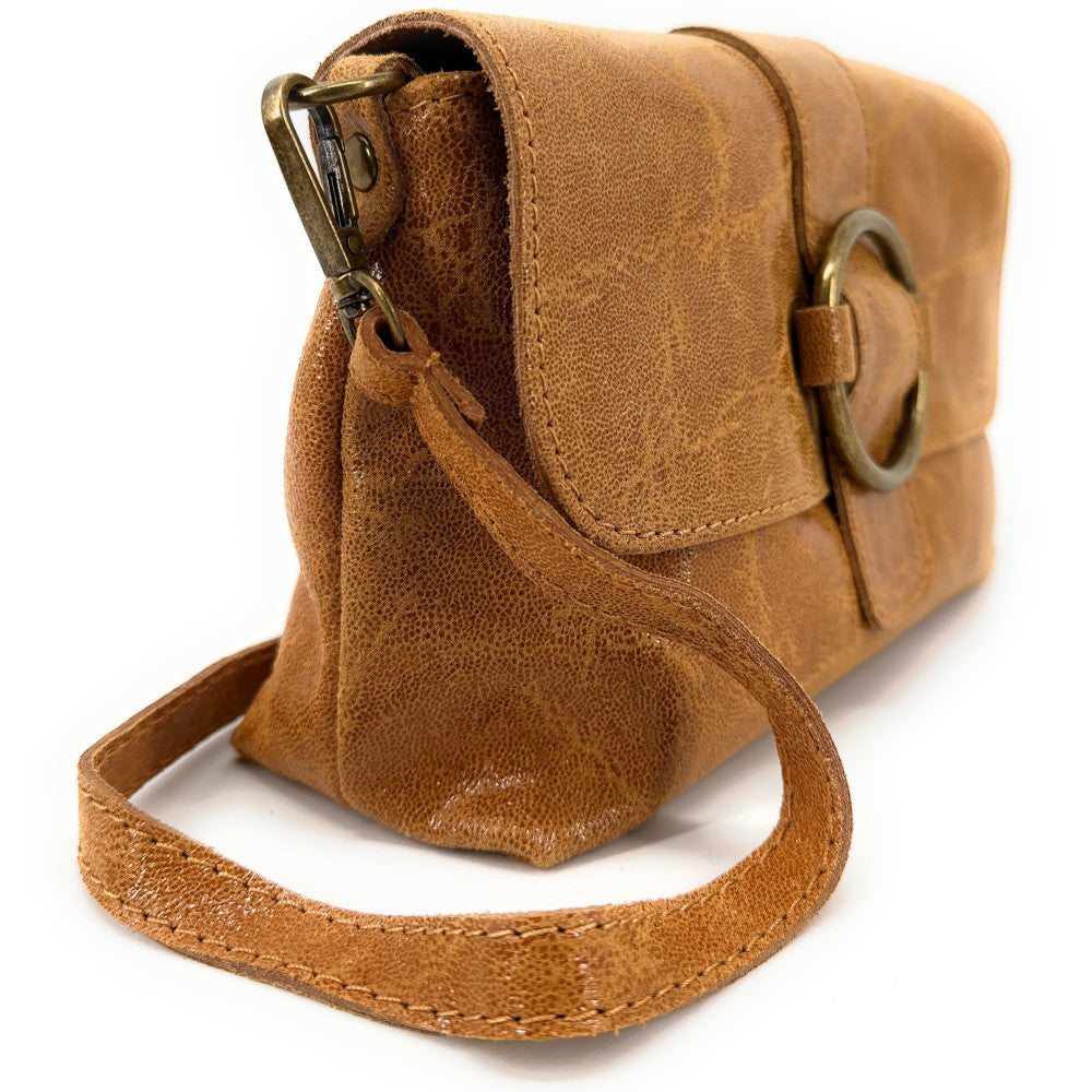 Mini sac en cuir lisse VERONE Camel