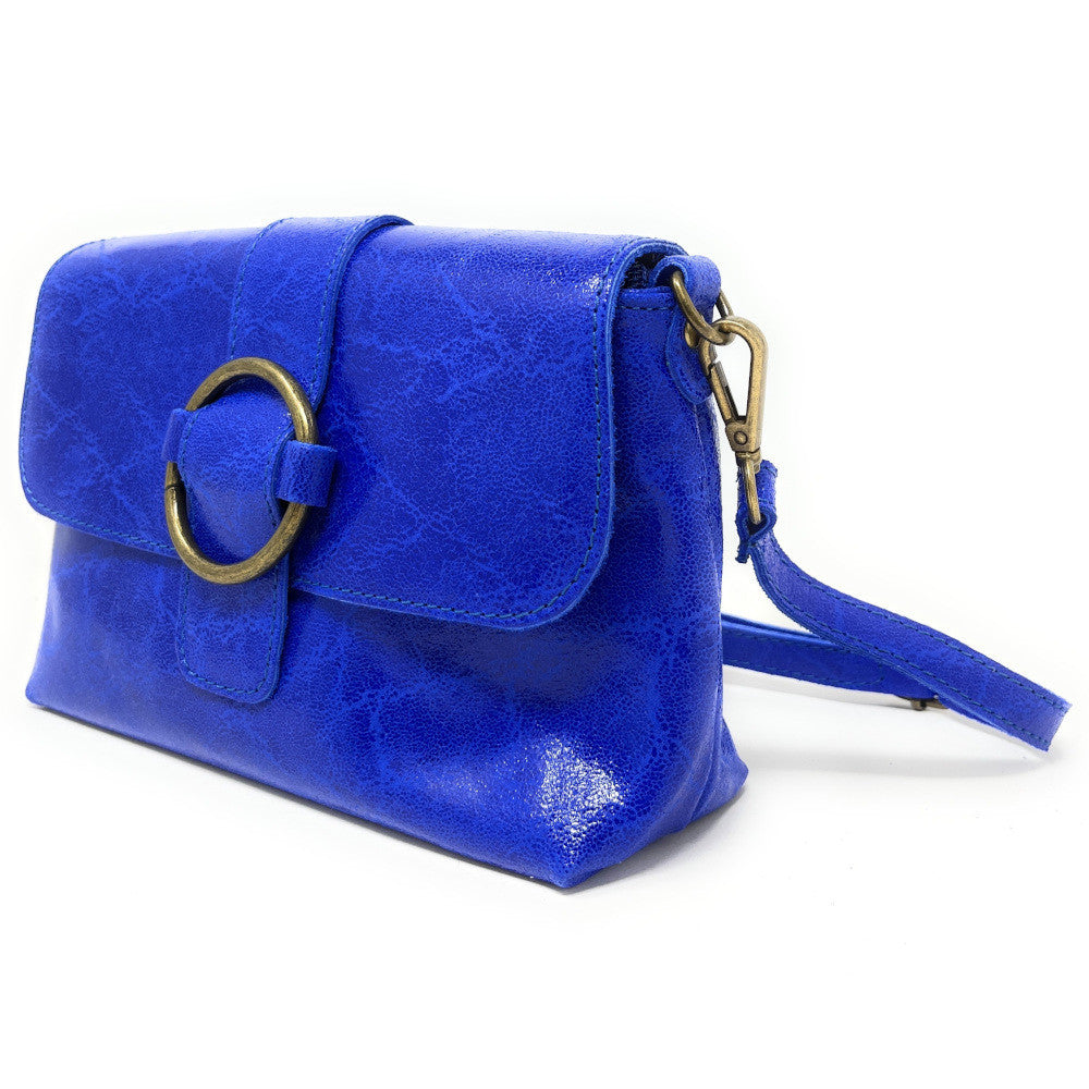 Mini sac en cuir lisse VERONE Bleu roi