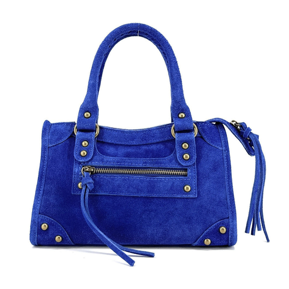 Mini-sac en croûte de cuir TAO Bleu roi