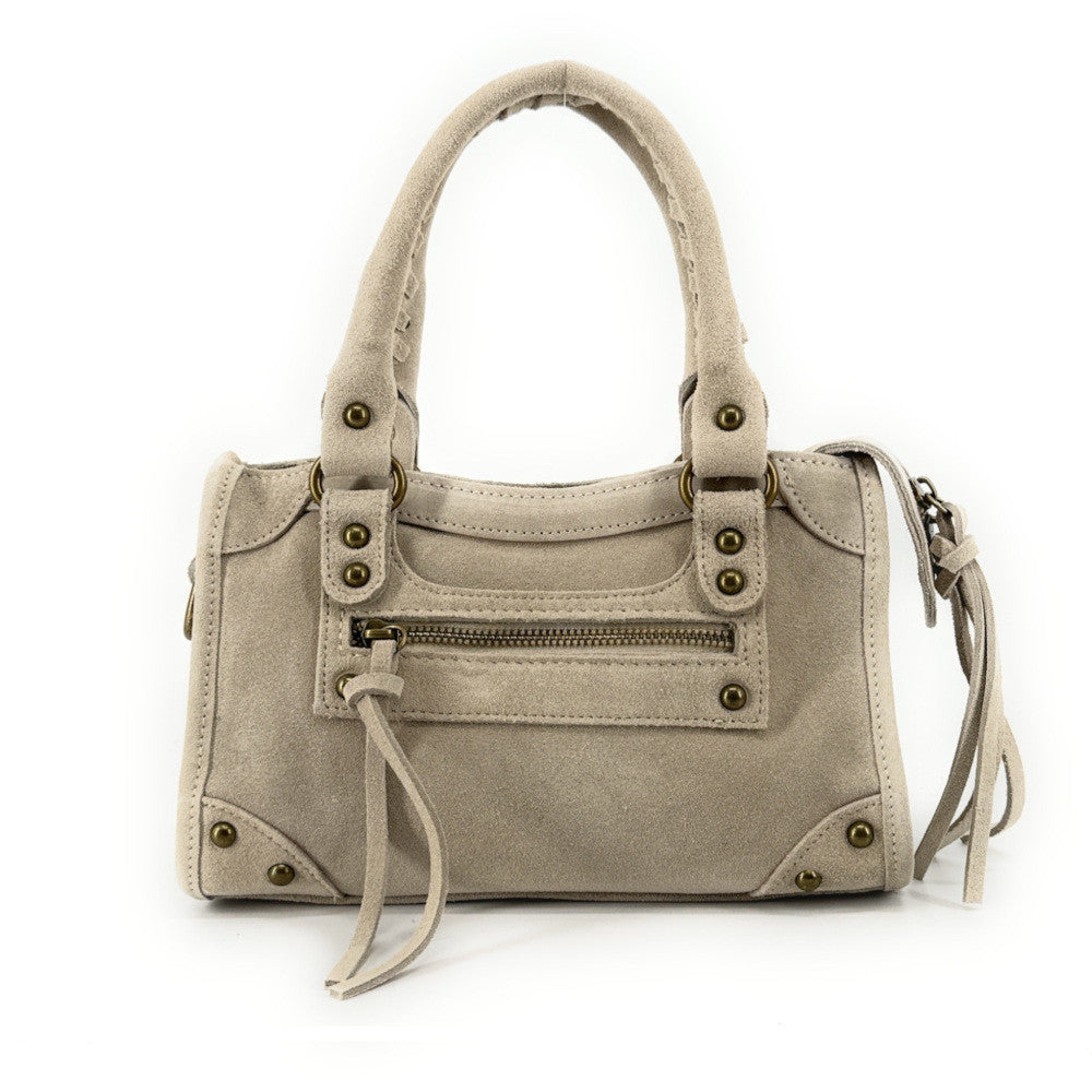 Sacs à Main Femme Mini-sac en cuir nubuck TAO Beige crème Oh