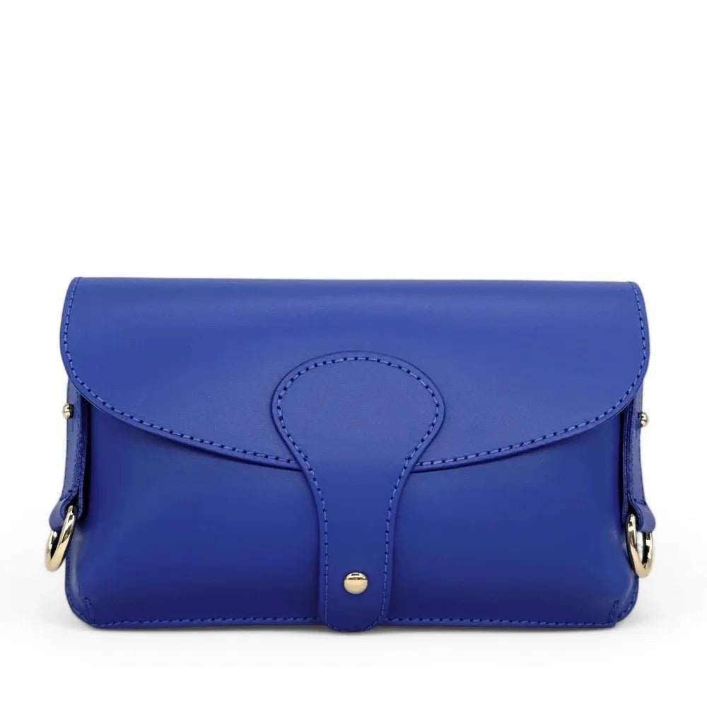 Mini-sac french stick en cuir lisse TOSCA Bleu indigo