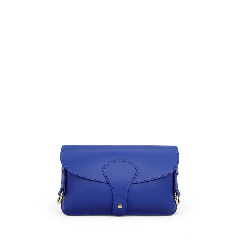 Mini-sac french stick en cuir lisse TOSCA Bleu indigo