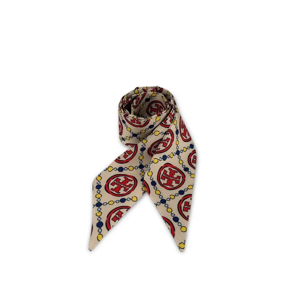 Foulard de sac en tissu satiné MONOGRAMME Rouge cerise