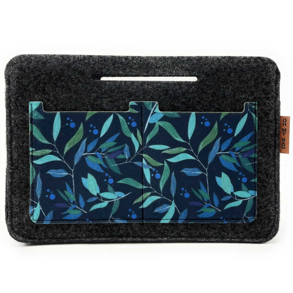 Organiseur en feutrine écologique imprimée ORLEANDER Gris foncé