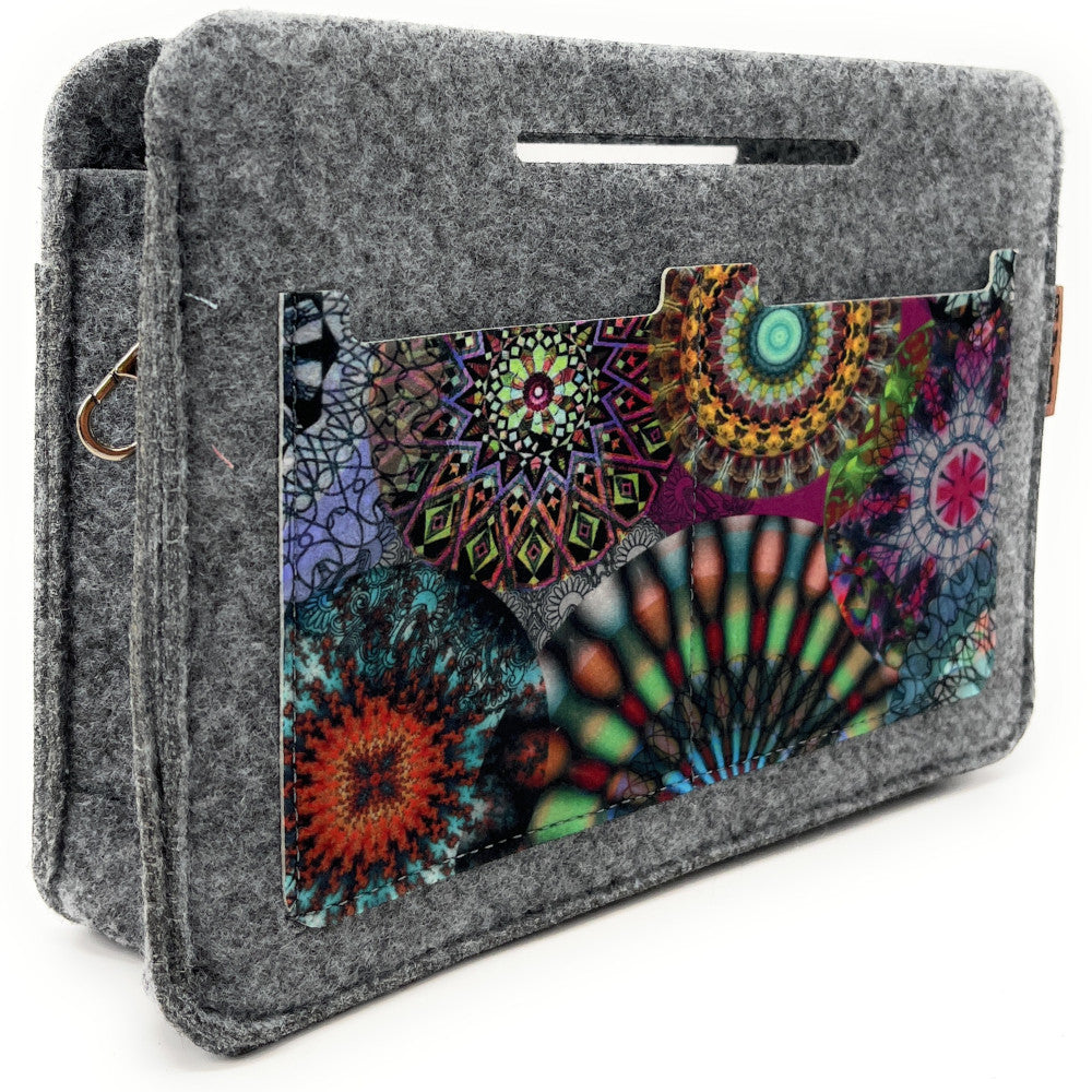 Organiseur en feutrine écologique imprimée CAROUSEL Gris clair