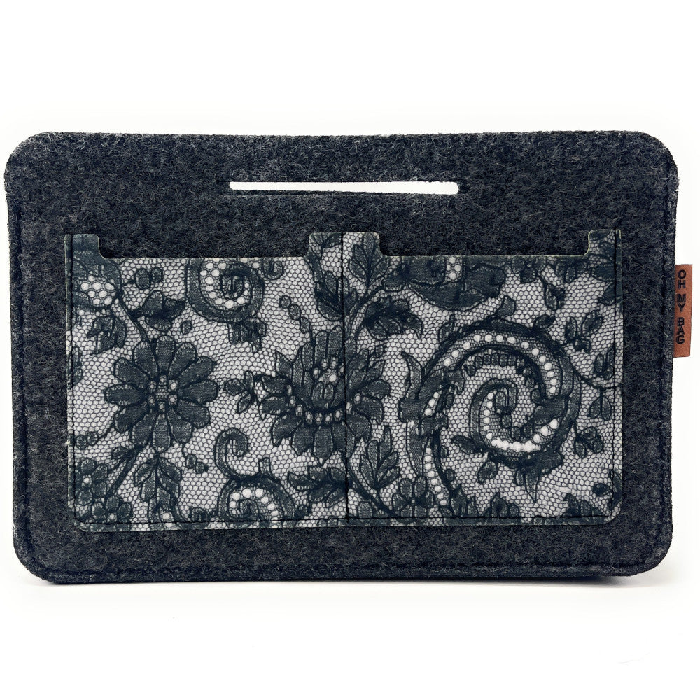 Organiseur en feutrine écologique imprimée VICTORIA Gris foncé