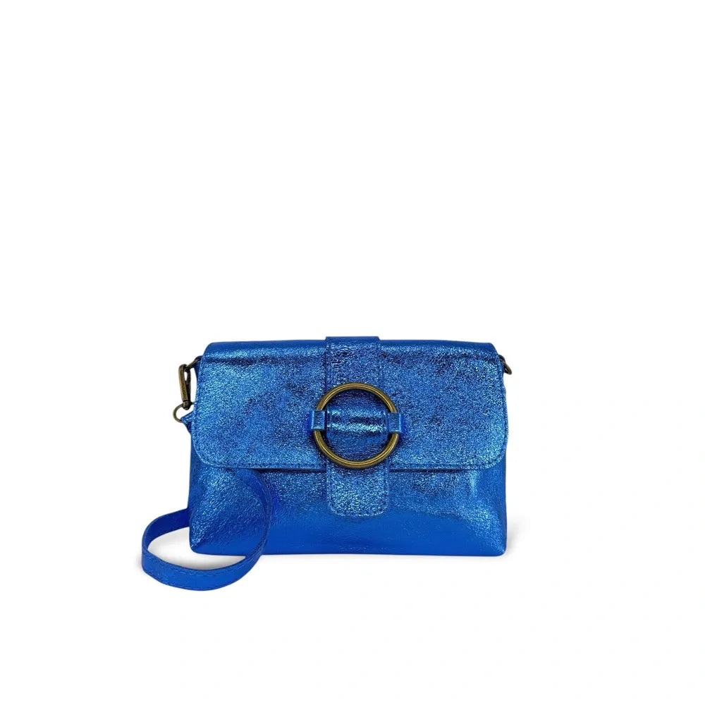 Mini sac en cuir irisé VERONE Bleu roi irisé
