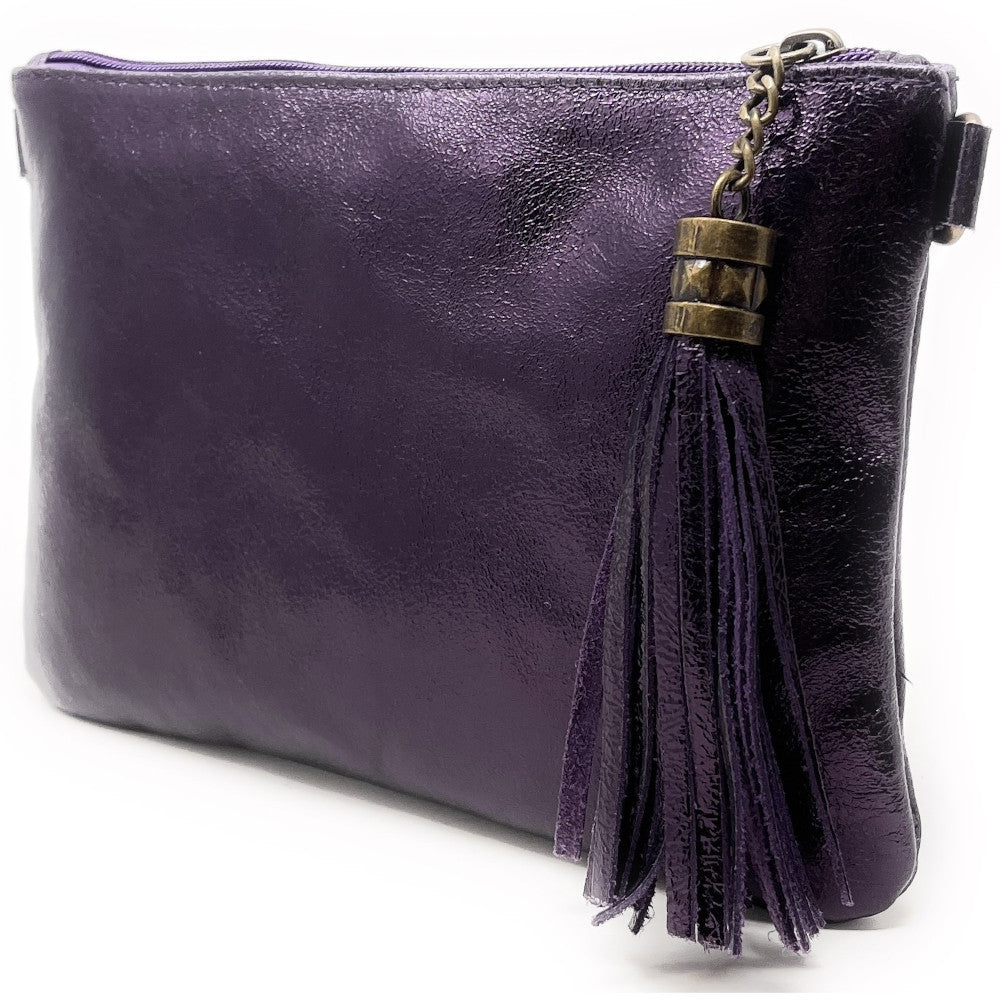 Sac pochette en cuir irisé MORGANE Améthyste