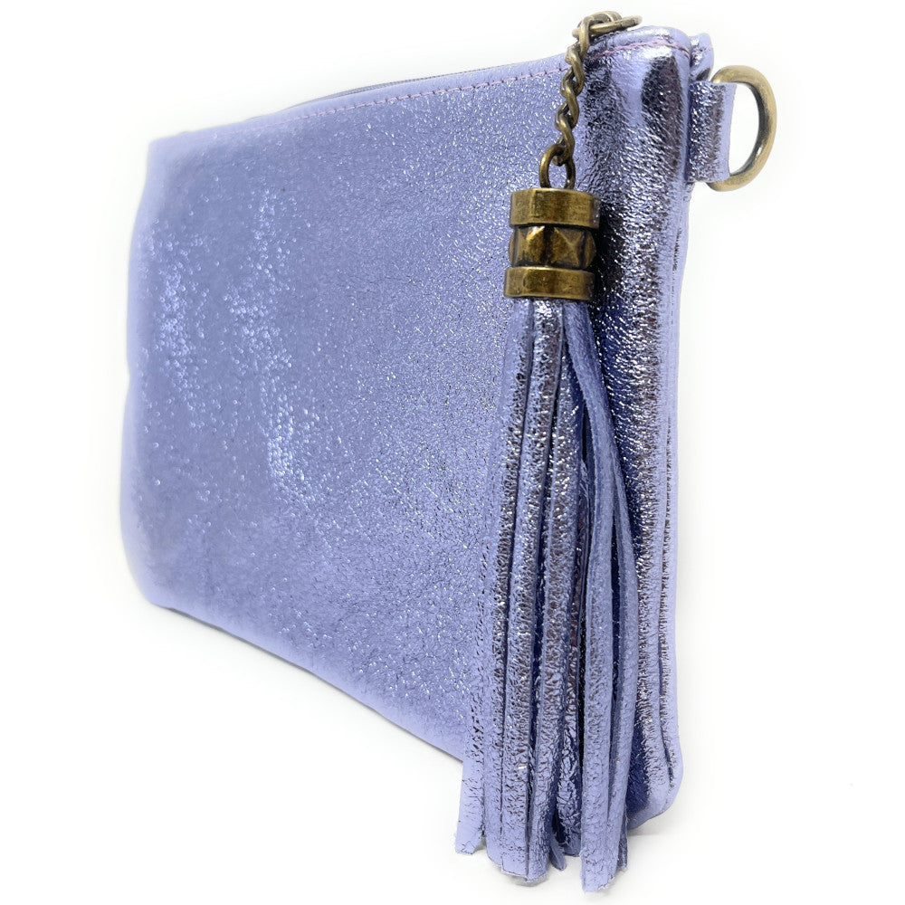 Sac pochette en cuir irisé MORGANE Lilas