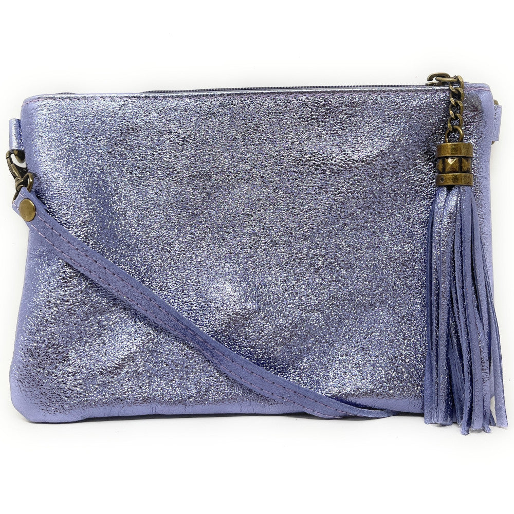 Sac pochette en cuir irisé MORGANE Lilas