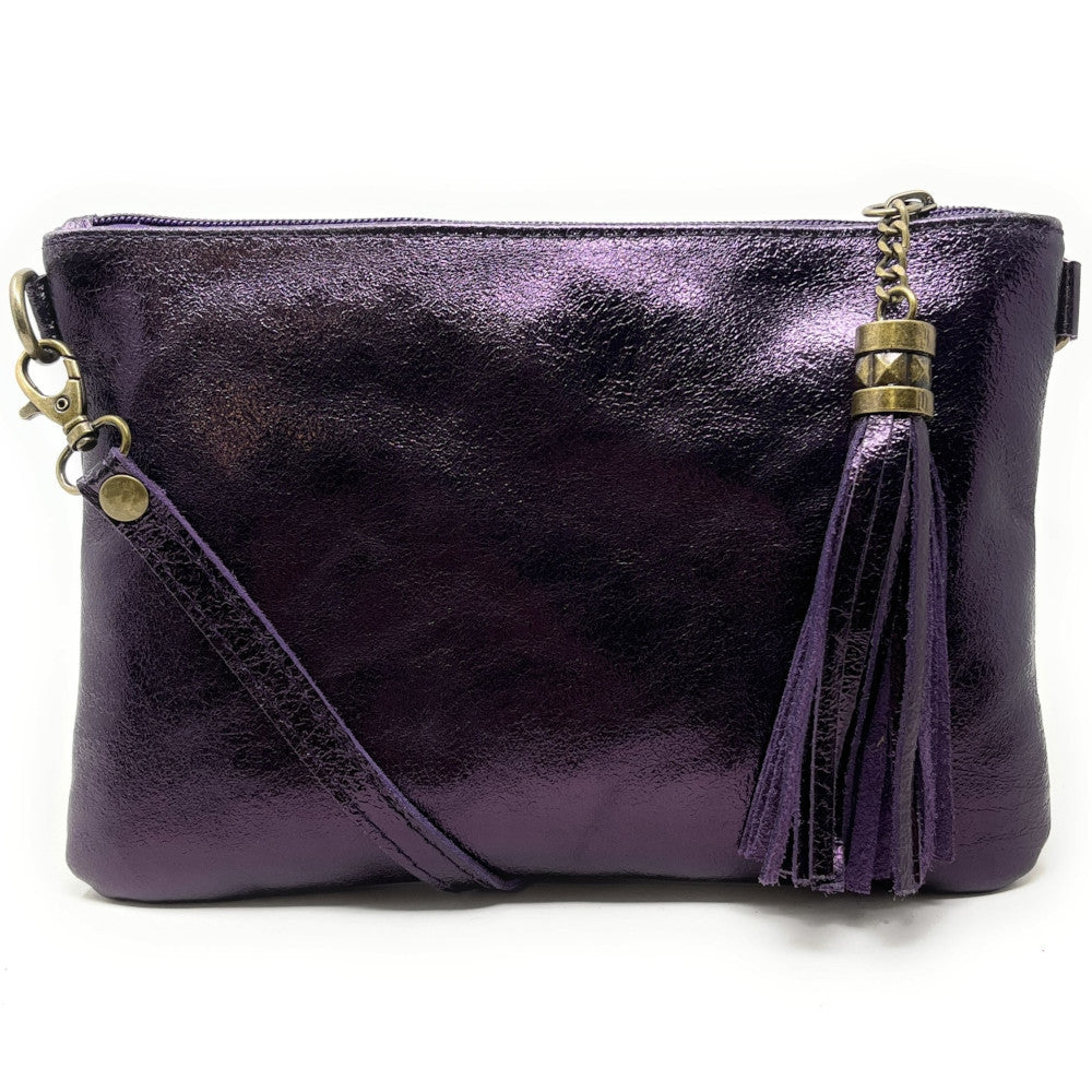 Sac pochette en cuir irisé MORGANE Améthyste