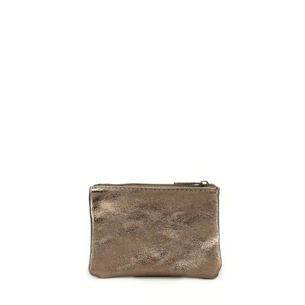 Pochette en cuir irisé GLOW PURSE Champagne irisé