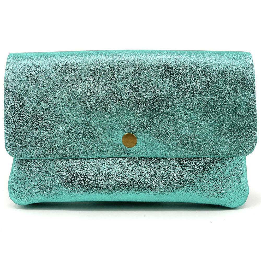 Sac pochette en cuir irisé MAELIA Lagon