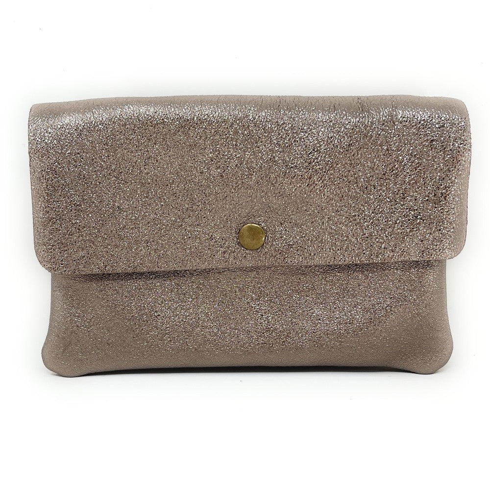 Sac pochette en cuir irisé MAELIA Champagne irisé