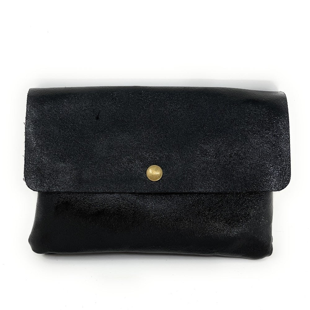 Sac pochette en cuir irisé MAELIA Noir