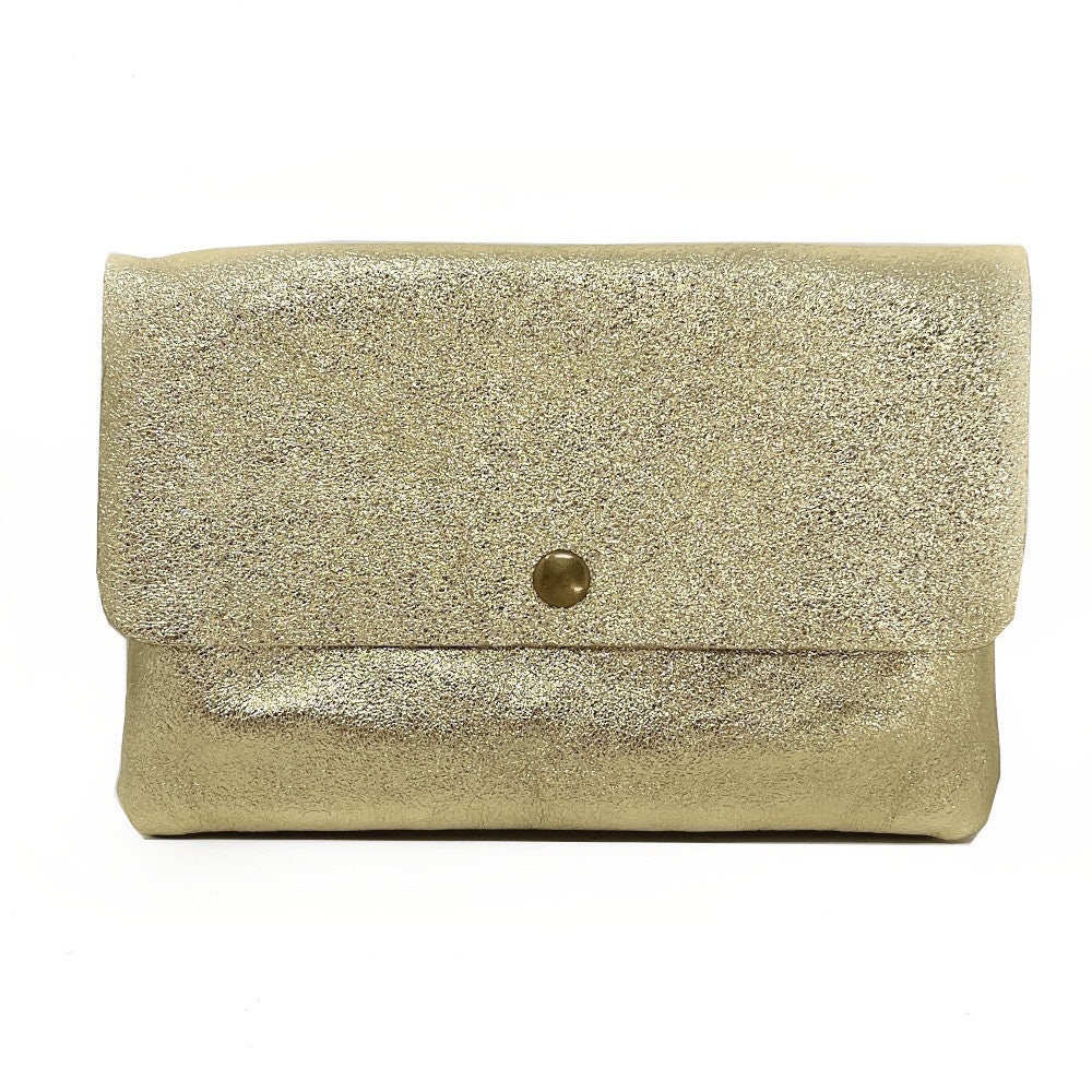 Sac pochette en cuir irisé MAELIA Or