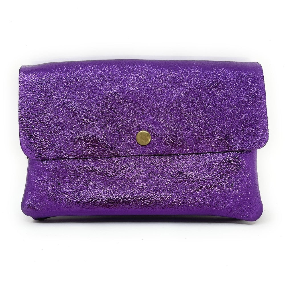 Sac pochette en cuir irisé MAELIA Violet
