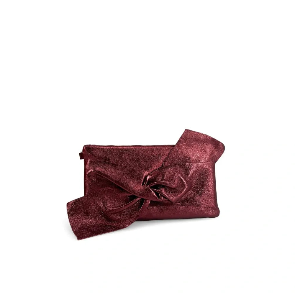 Sac pochette en cuir irisé SHERAZADE Bordeaux irisé