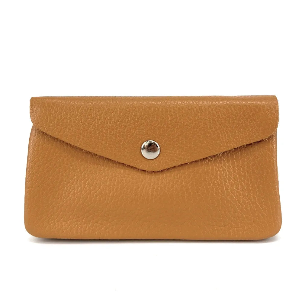 Pochette porte-monnaie en cuir grainé COMPO Camel clair