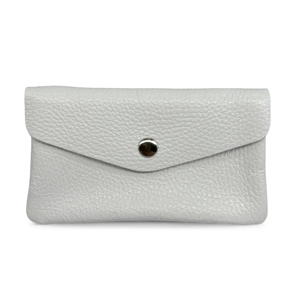 Pochette porte-monnaie en cuir grainé COMPO Blanc