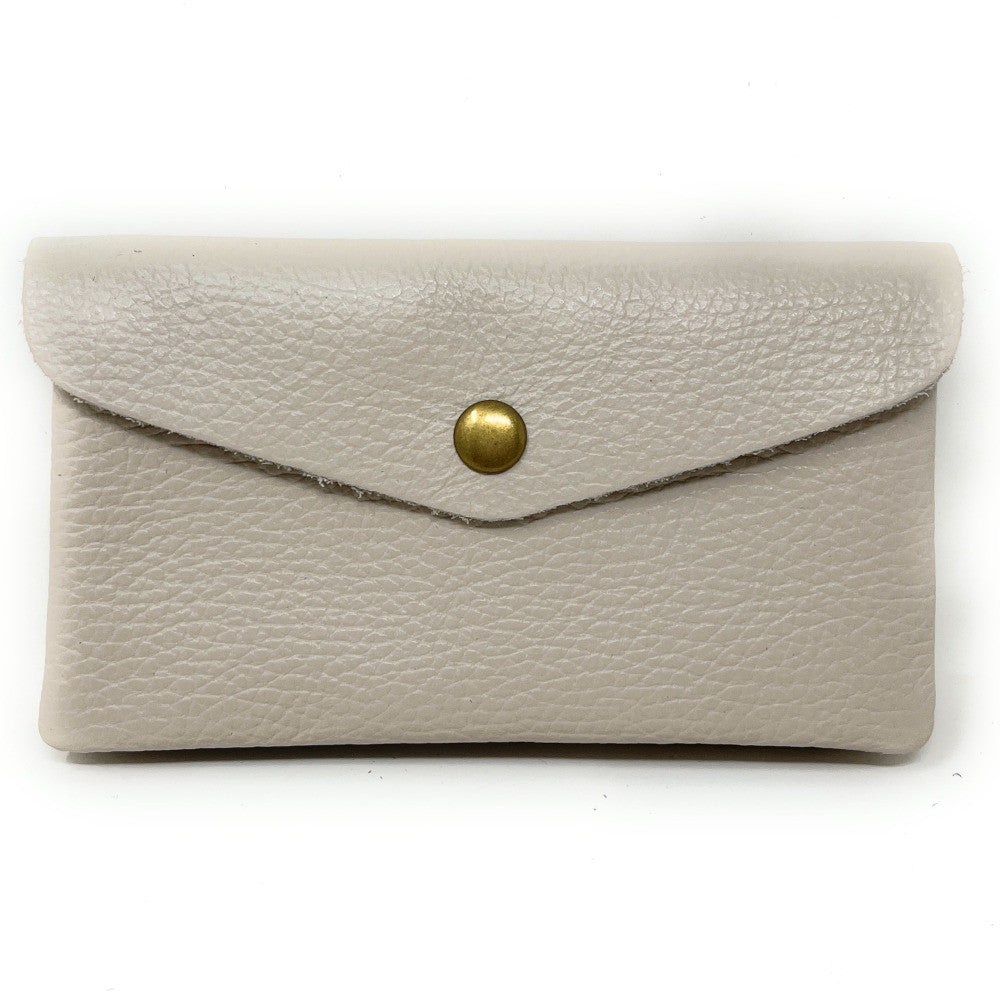 Pochette porte-monnaie en cuir grainé COMPO Taupe clair