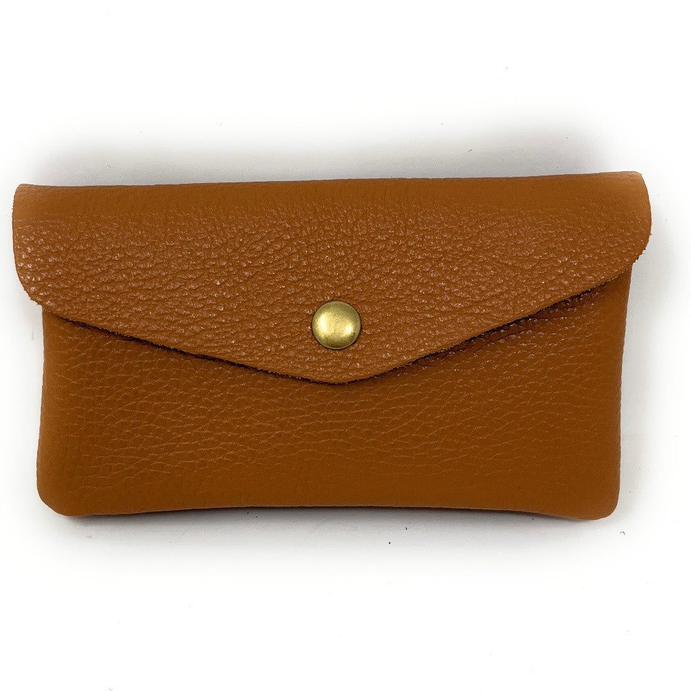 Pochette porte-monnaie en cuir grainé COMPO Camel