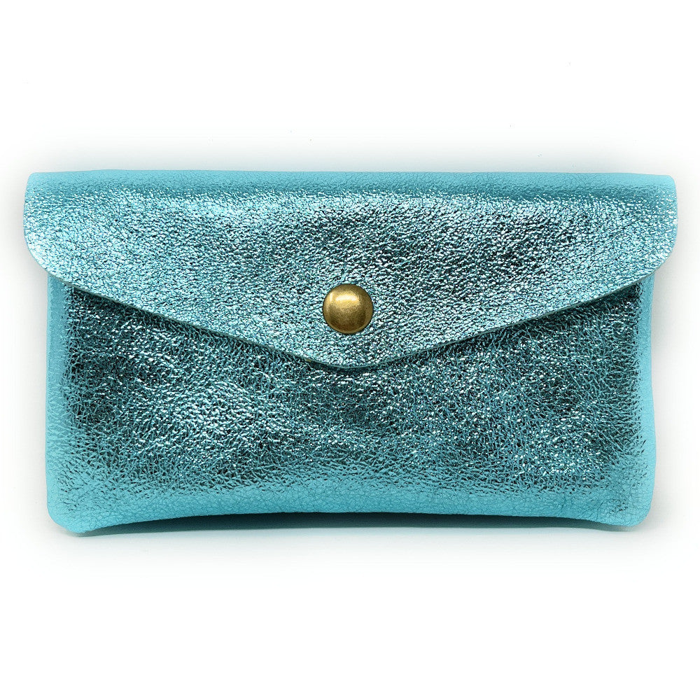 Pochette porte-monnaie en cuir irisé COMPO Lagon