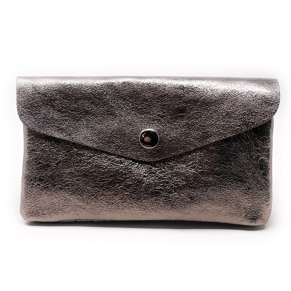 Pochette porte-monnaie en cuir irisé COMPO Champagne irisé