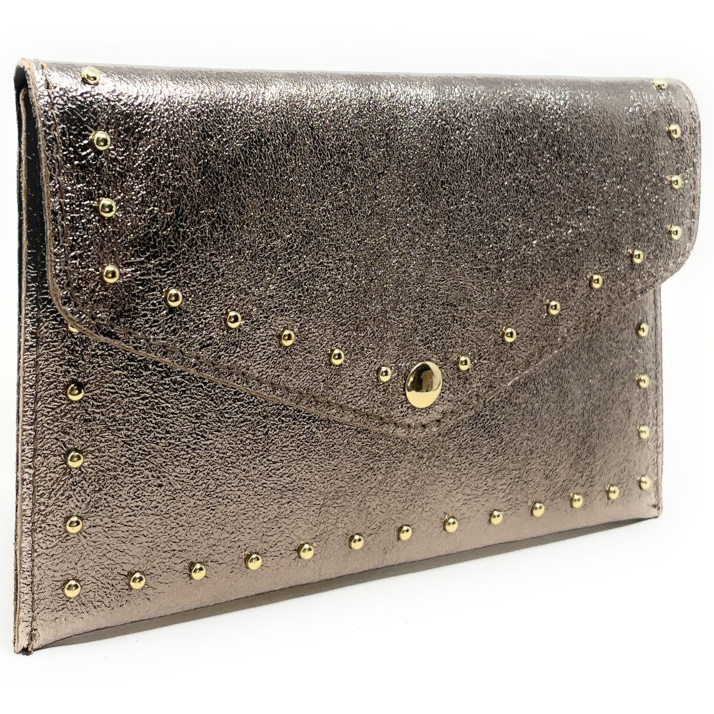 Pochette porte-monnaie en cuir irisé TINA Champagne irisé