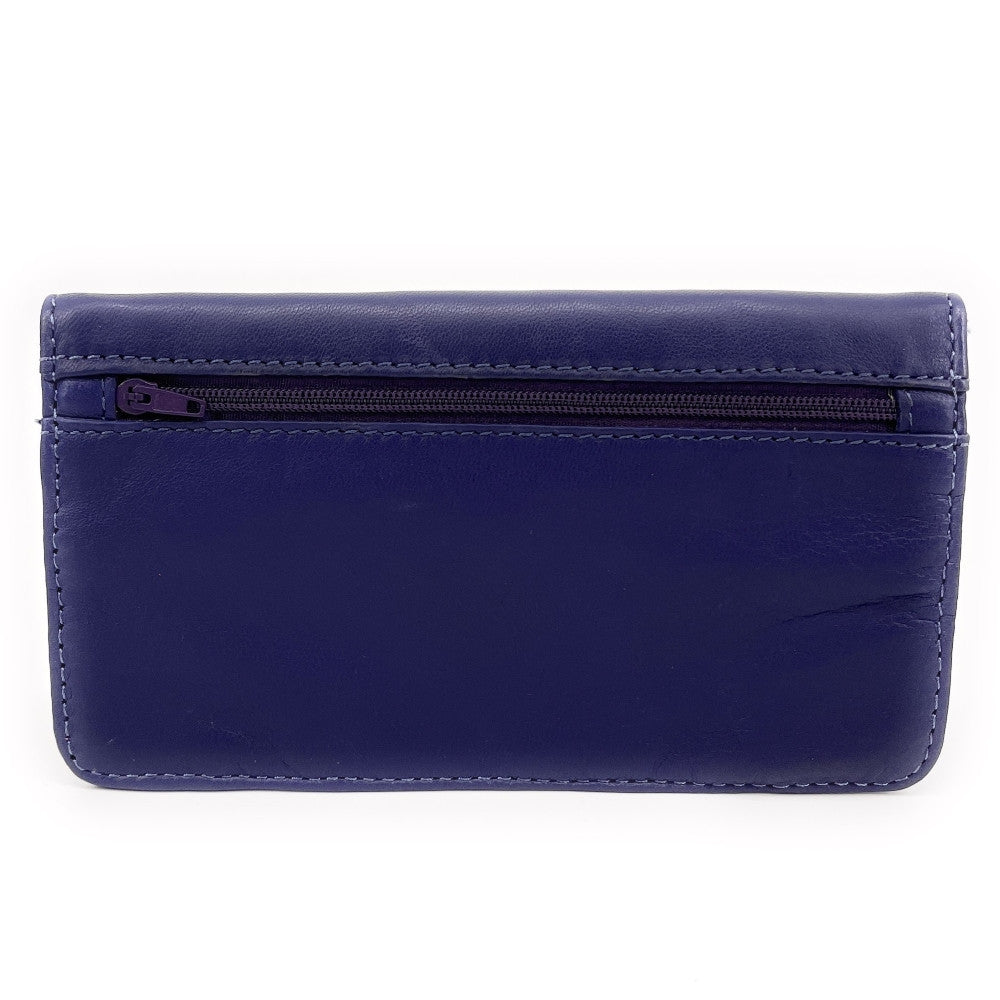 Pochette porte-monnaie en cuir lisse IMPRO Bleu profond