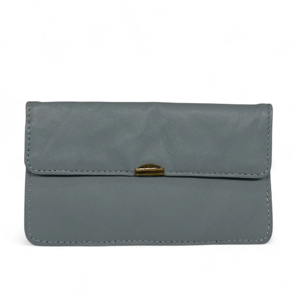 Pochette porte-monnaie en cuir lisse IMPRO Gris pigeon