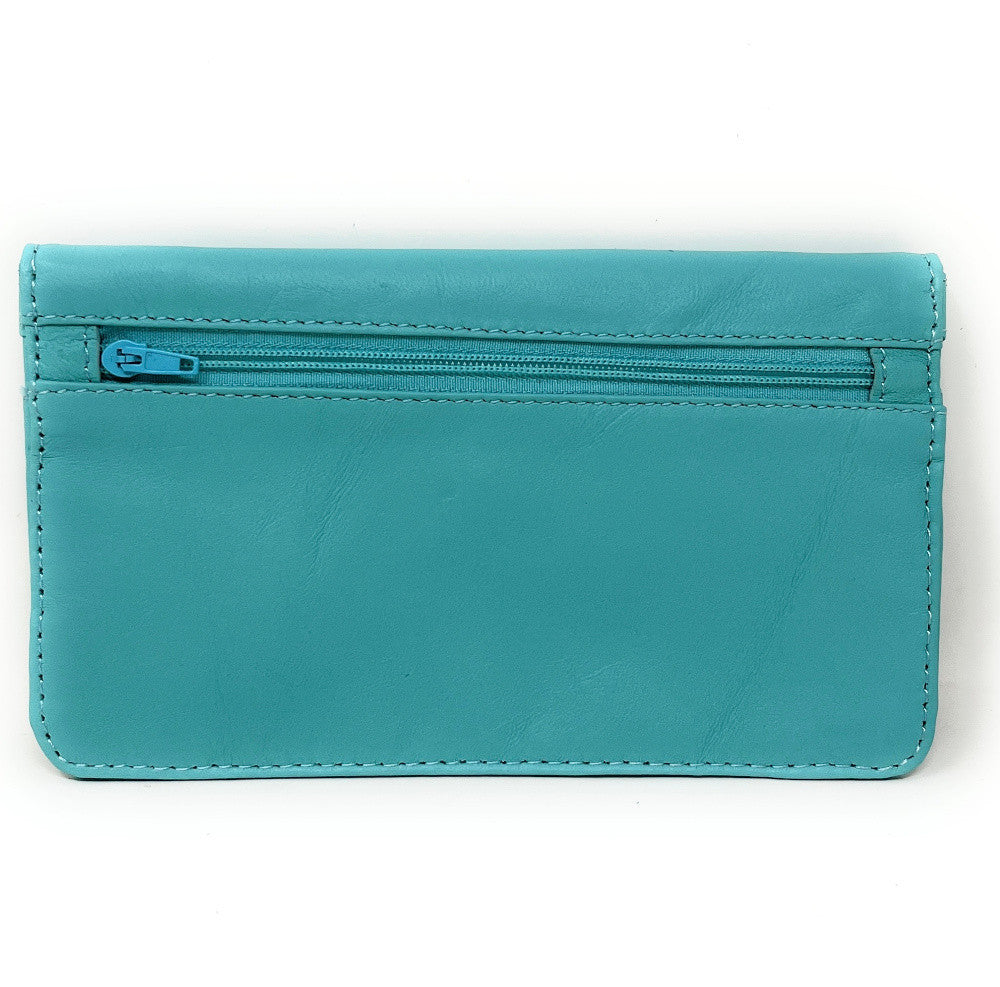 Pochette porte-monnaie en cuir lisse IMPRO Lagon