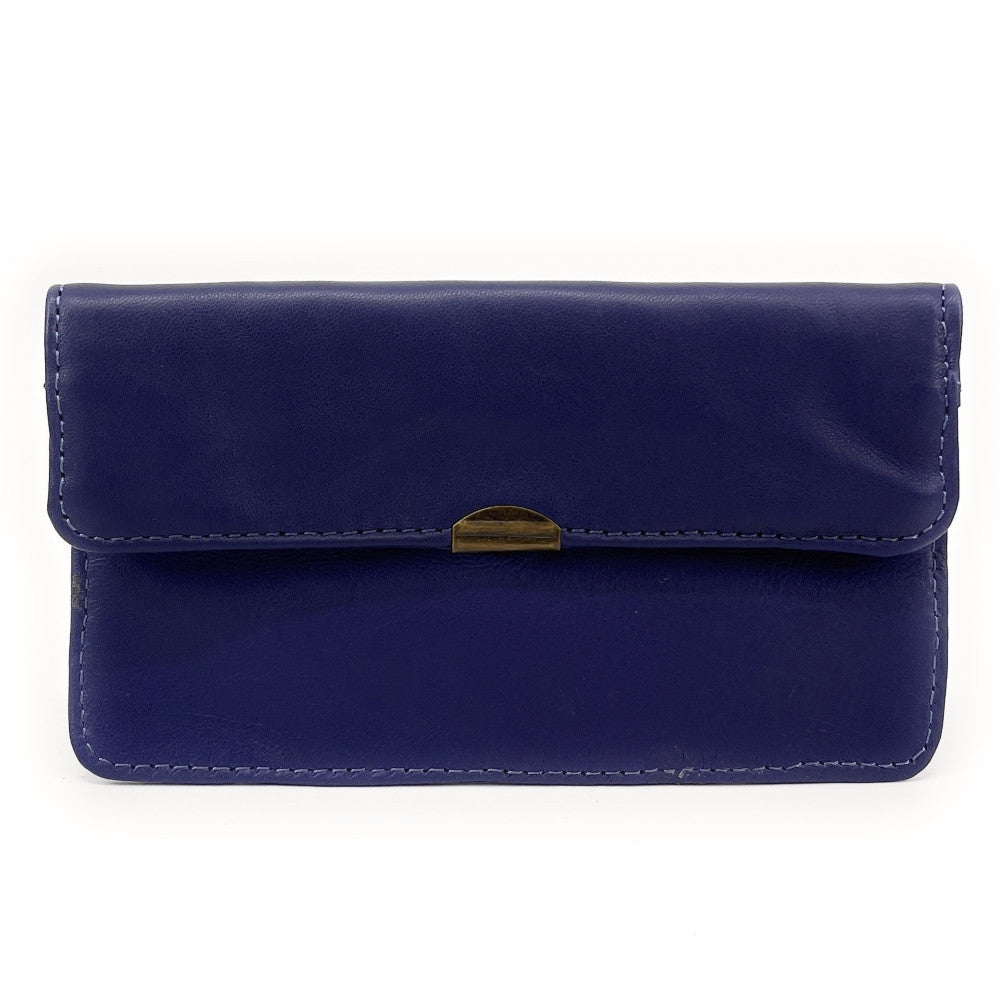 Pochette porte-monnaie en cuir lisse IMPRO Bleu profond