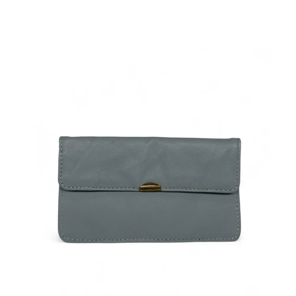 Pochette porte-monnaie en cuir lisse IMPRO Gris pigeon