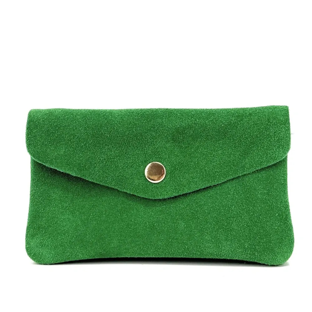 Pochette porte-monnaie en croûte de cuir COMPO SUEDE Vert anglais