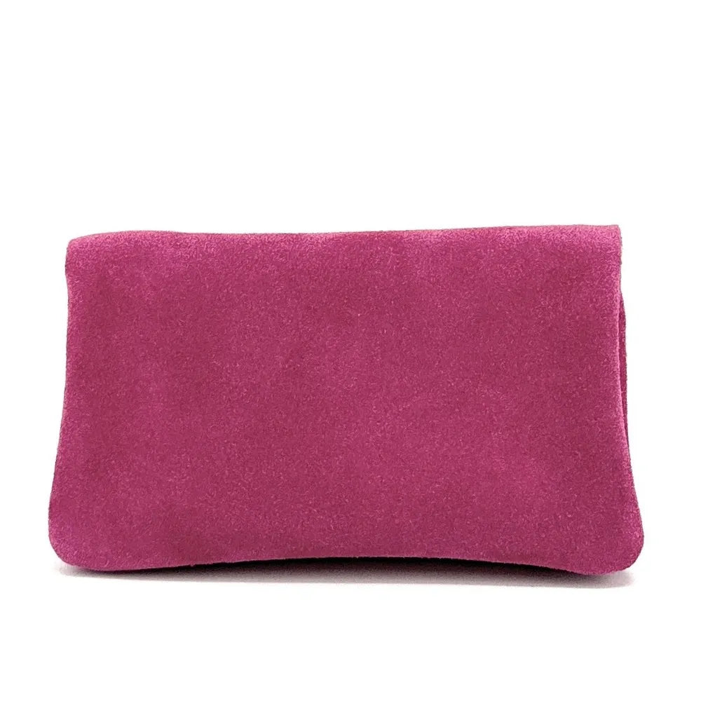 Pochette porte-monnaie en croûte de cuir COMPO SUEDE Rose fuchsia